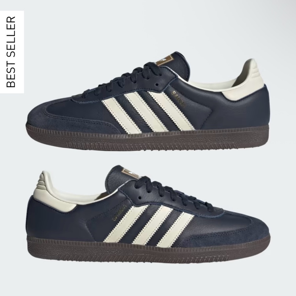 Adidas Dark Blue and Off-White Sneakers